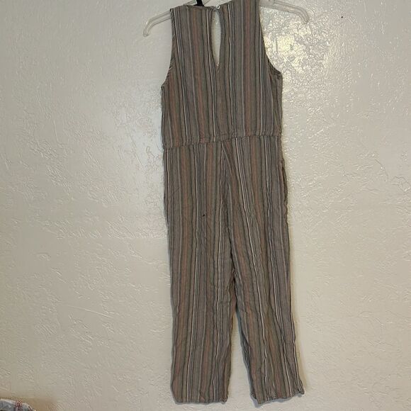ANTHROPOLOGIE DREW  Linen Blend Striped Jumpsuit Romper MEDIUM SMALL - Picture 3 of 13